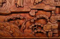 A Pair of Chinese Carved Softwood Panels