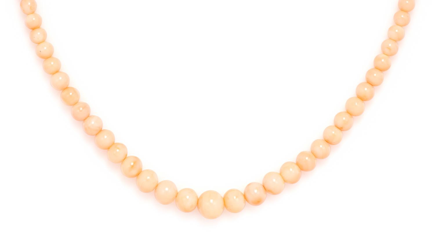 ANGEL SKIN CORAL BEAD NECKLACE
