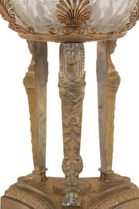 An Empire Style Gilt Bronze and Cut Glass Centerpiece Bowl