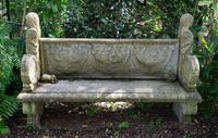 A Neoclassical Cast Stone Garden Bench