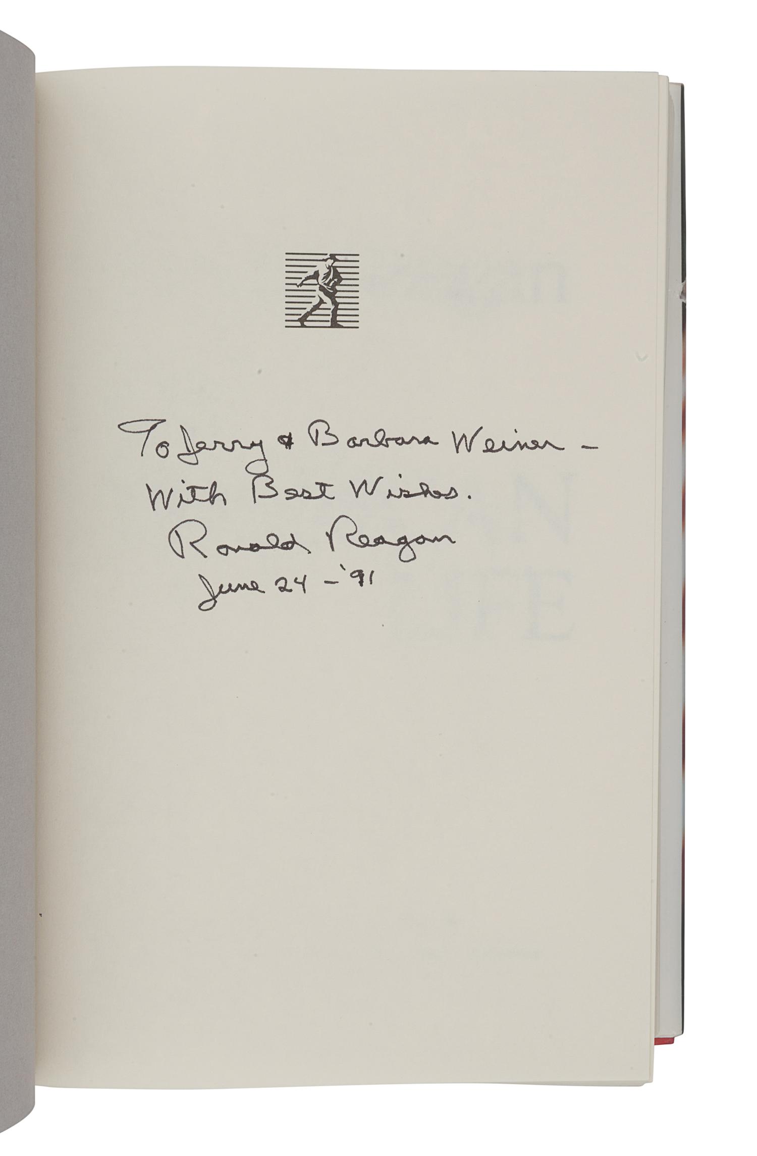REAGAN, Ronald (1911-2004). An American Life . New York: Simon and Schuster, 1990.