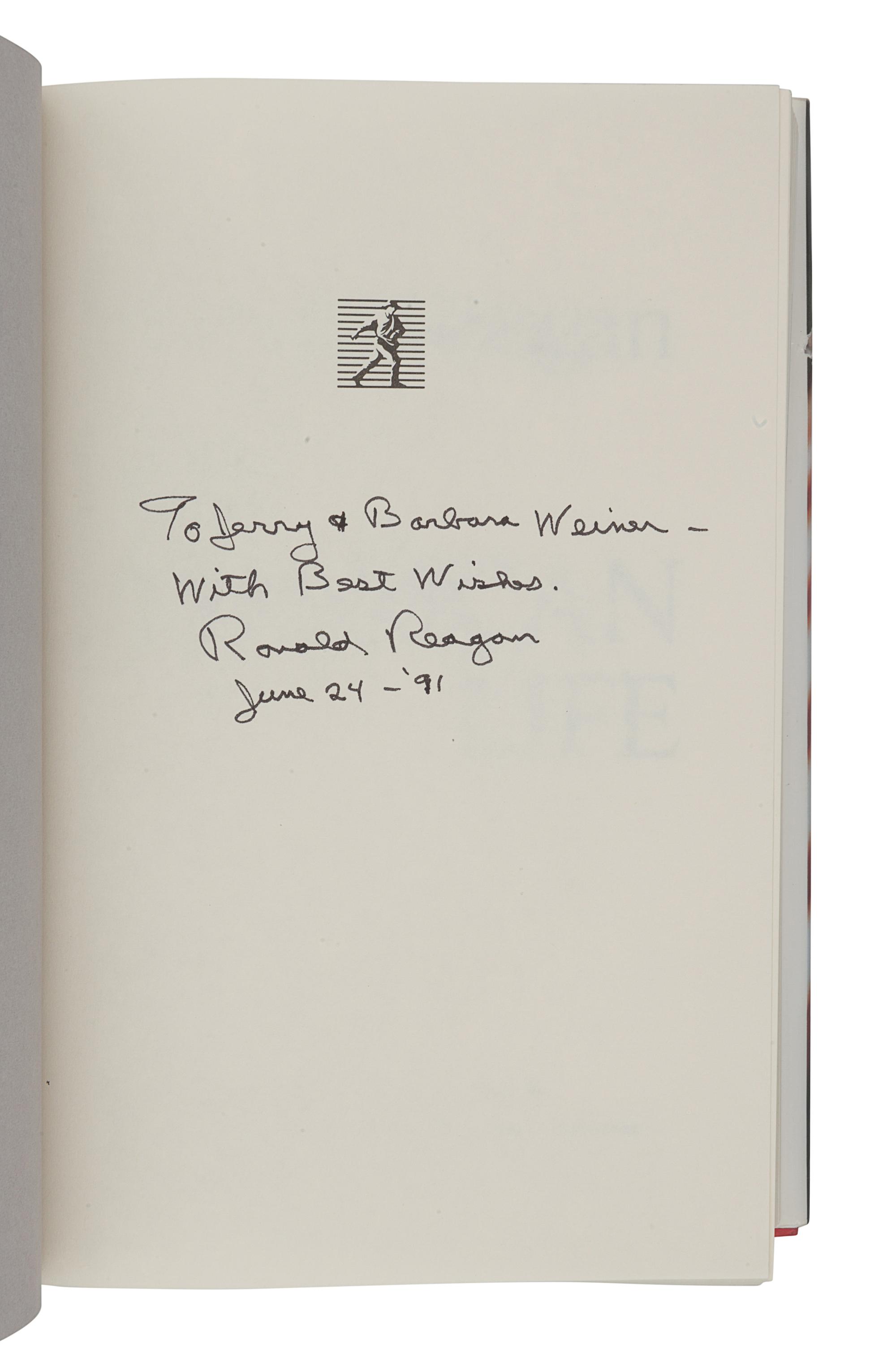 REAGAN, Ronald (1911-2004). An American Life . New York: Simon and Schuster, 1990.