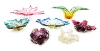A Collection of Italian Glass Articles Width of widest 18 1/2 inches.