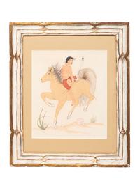 Indian Brave on Horse Back
