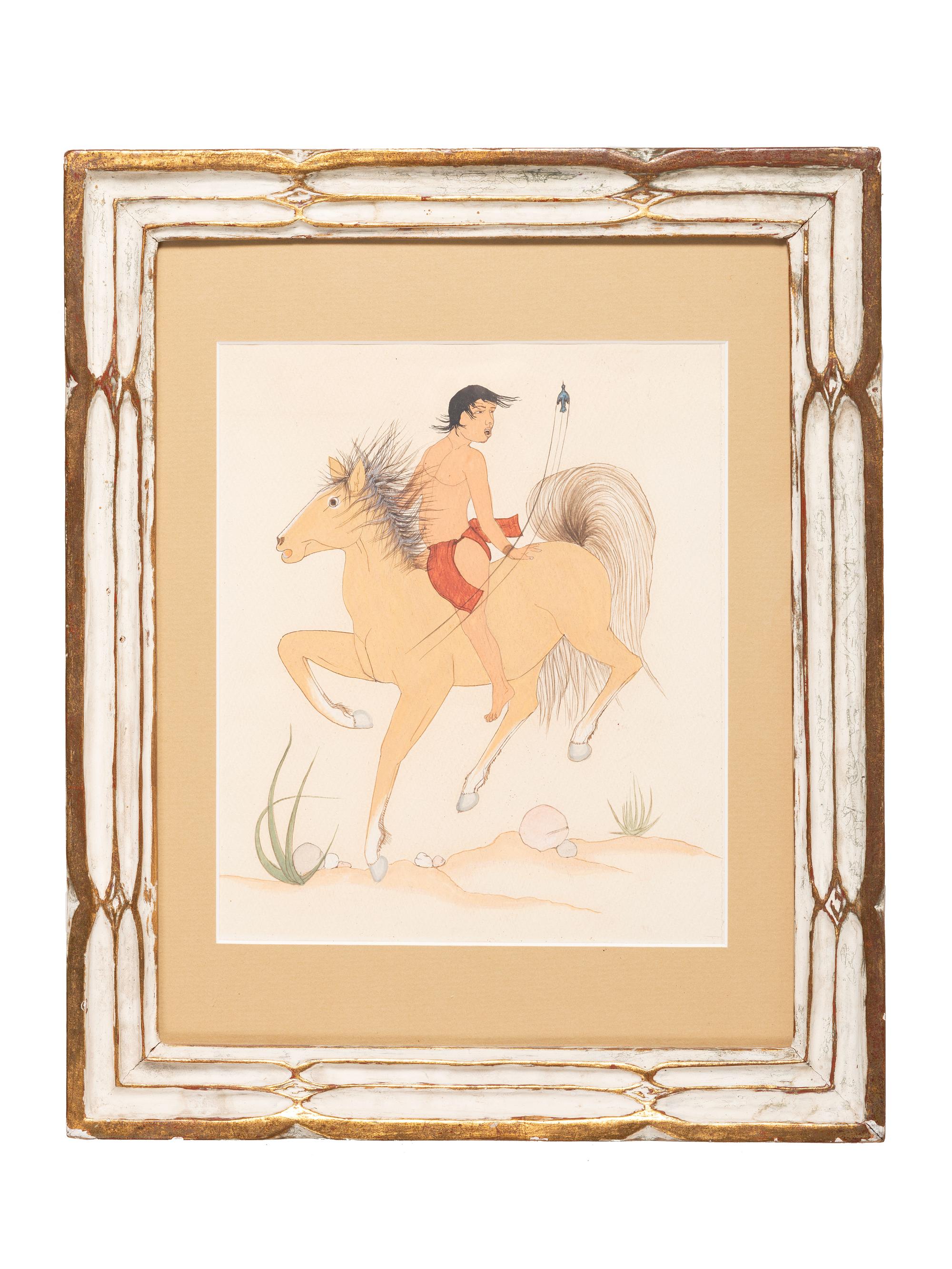 Indian Brave on Horse Back