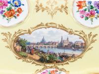 A Meissen Painted and Parcel Gilt Yellow-Ground Porcelain Ink Stand