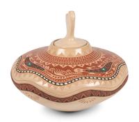 Sgraffito Lidded Pottery Jar