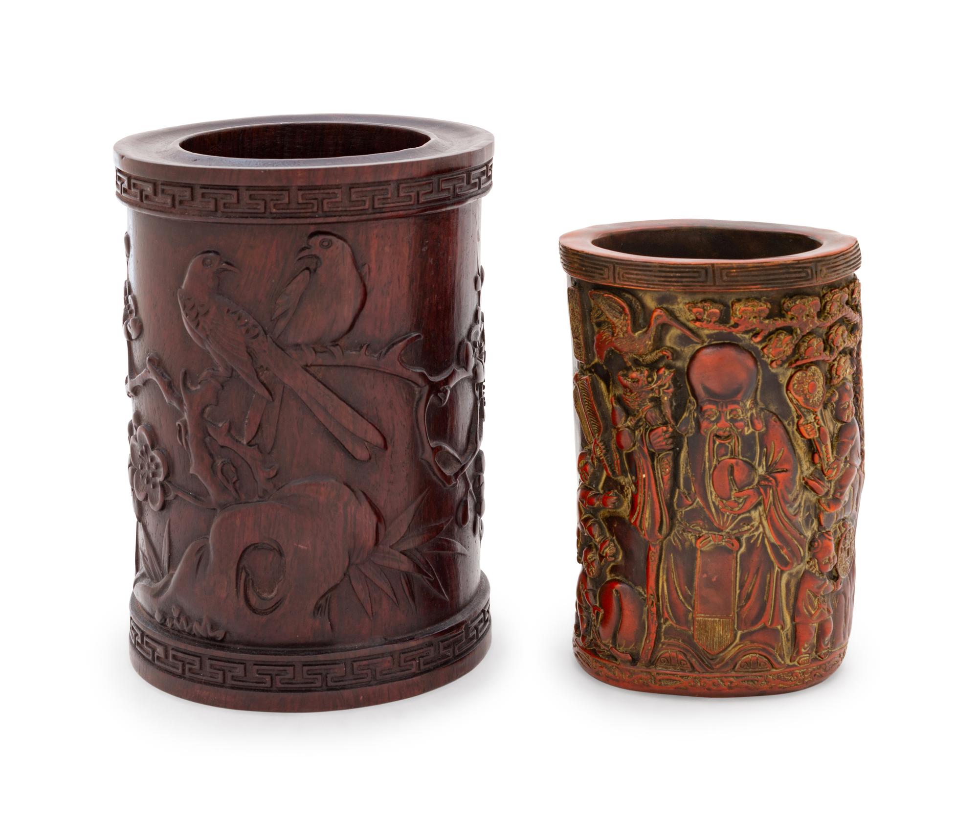 Two Chinese Brush Pots, Bitongs