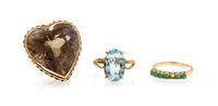 A Collection of Yellow Gold and Multi Gemstone Rings, 12.70 dwts.