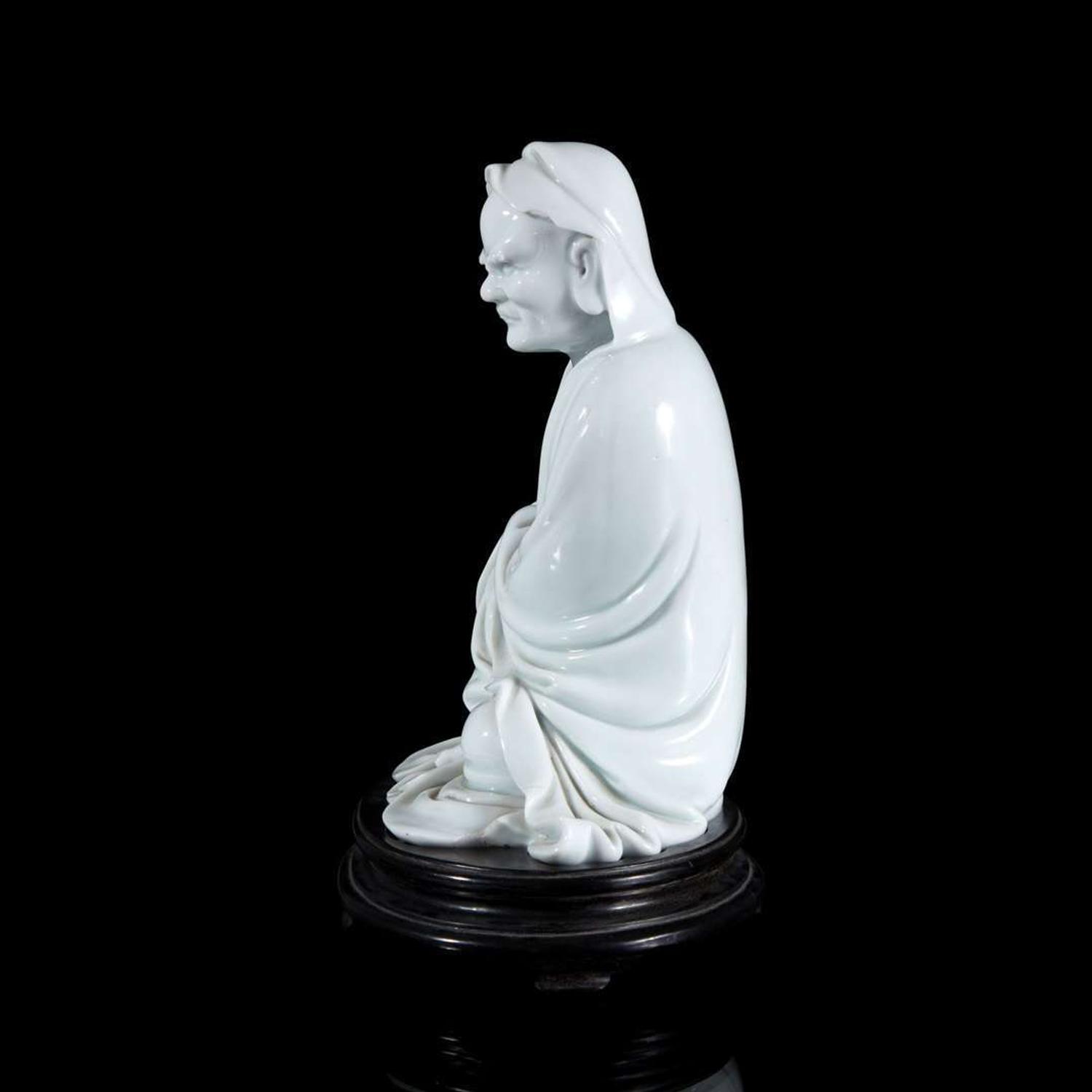 A Chinese blanc de Chine figure of Bodhidharma 德化瓷菩提达摩