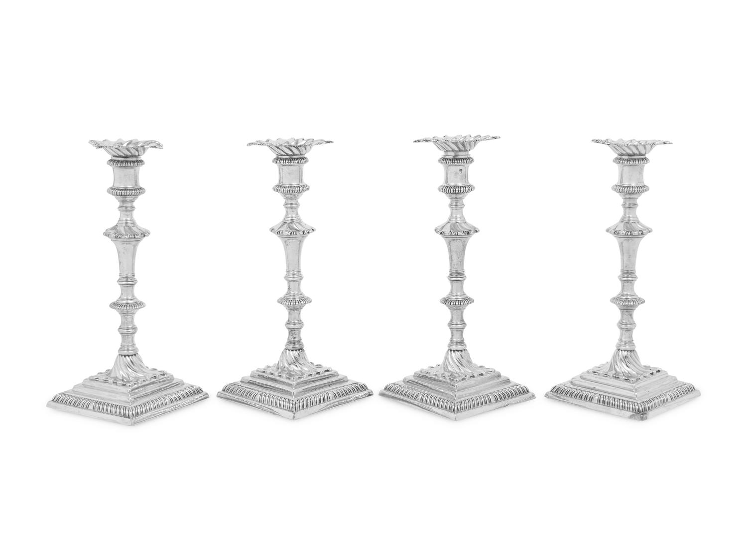 A Set of Four George III Silver Candlesticks