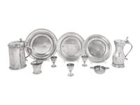 A Group of Assorted Pewter Table Articles