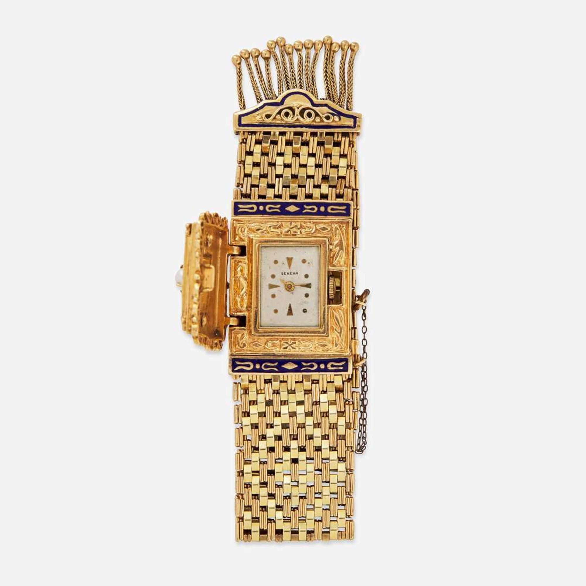 A 14K Yellow Gold Victorian Revival Geneva Watch