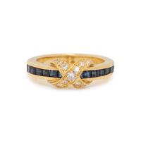 DIAMOND AND SAPPHIRE RING