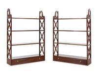 A Pair of George III Style Mahogany Hanging Shelves — KITTINGER