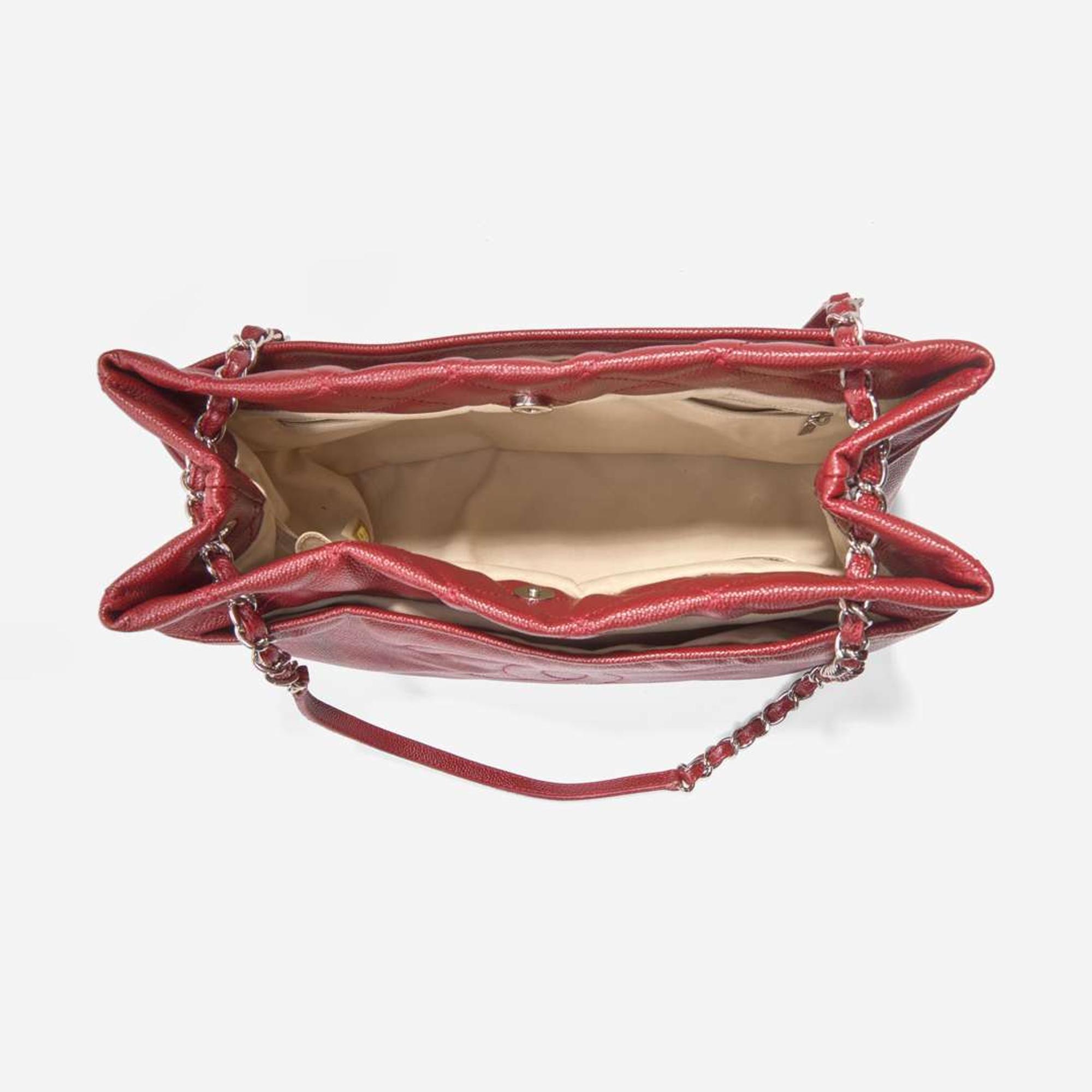 A Medium Red Chanel Timeless CC Soft Tote Chanel