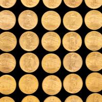 A Collection of Fifty-Eight Saint-Gaudens $20 Gold Coins