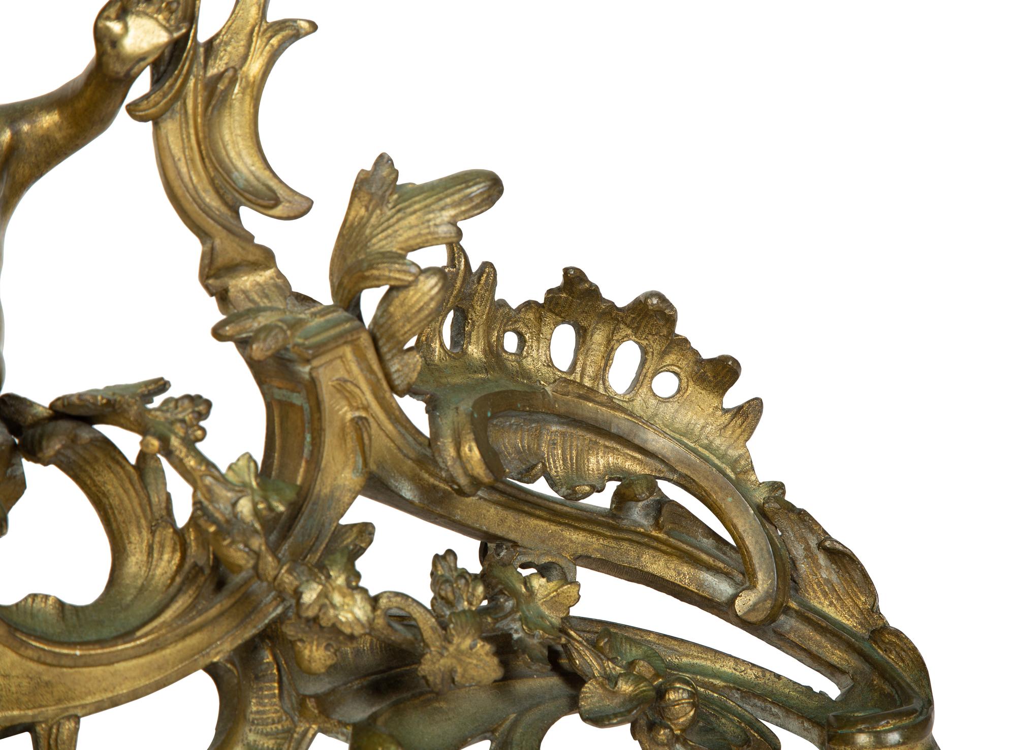 A Pair of Louis XV Style Gilt Bronze Chenets
