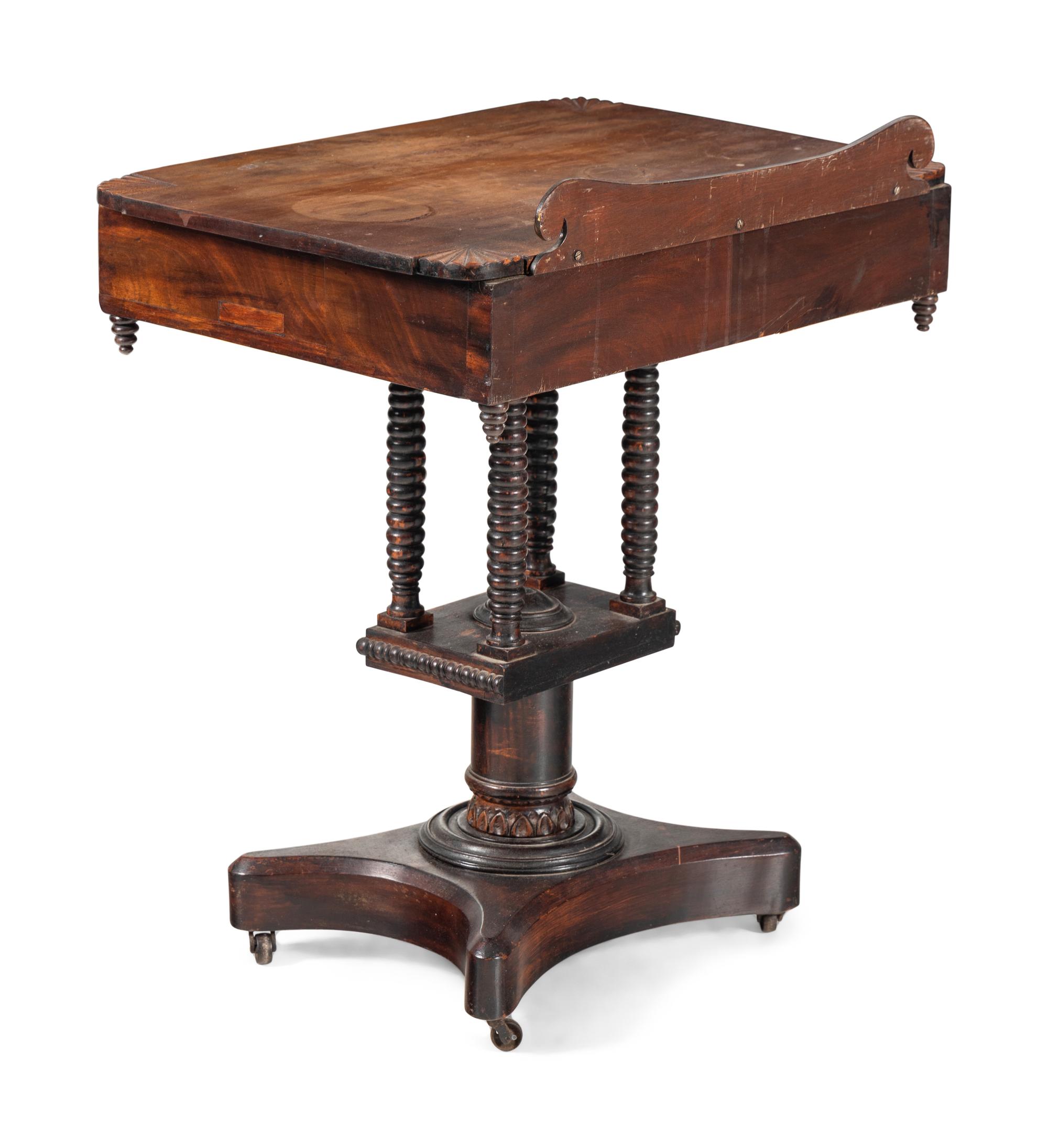 A Classical Figured Mahogany Whimsical Side Table