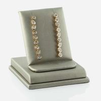 Set of Diamond and 14K Yellow Gold Bracelet and Earrings