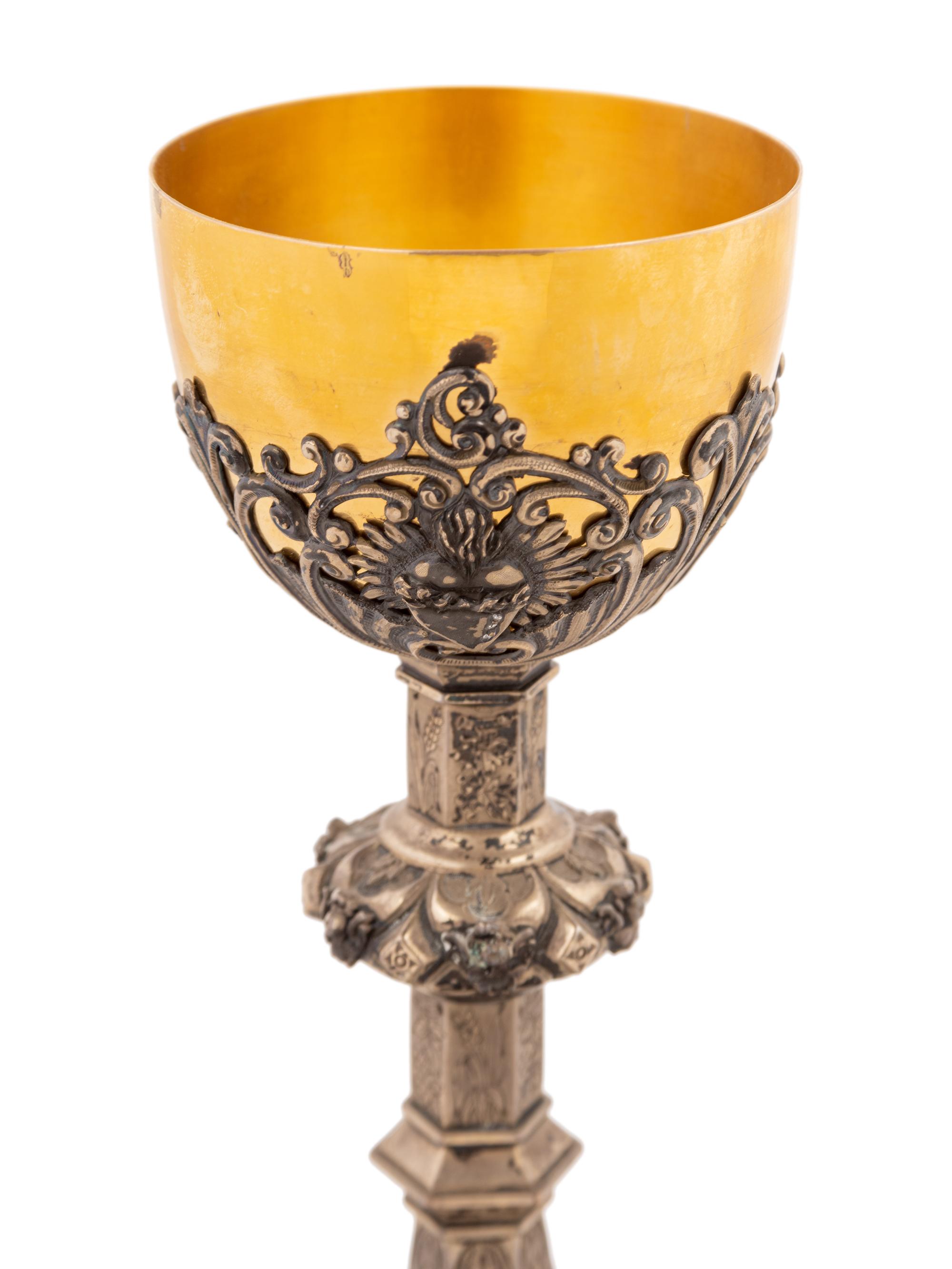 A Continental Silver and Mixed Metal Chalice