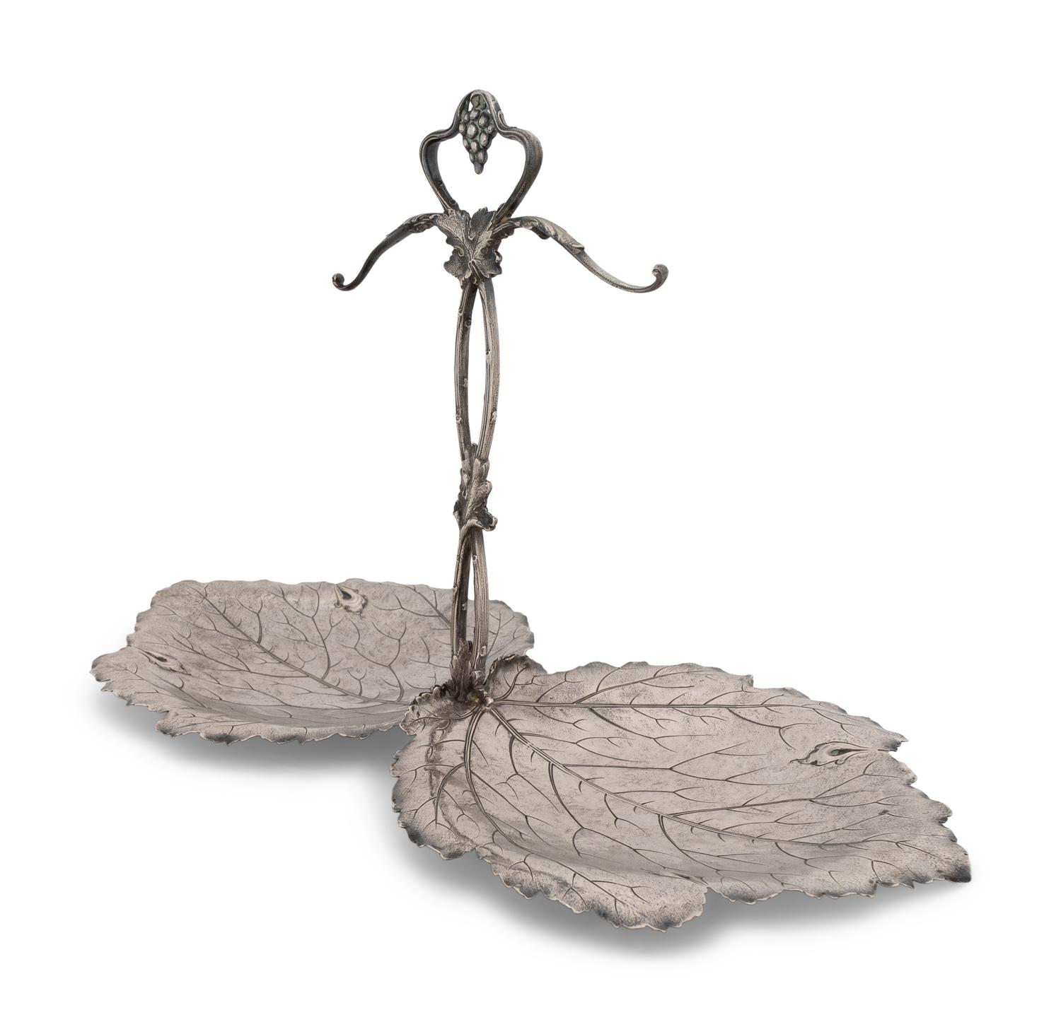 An American Silver Grape Dish