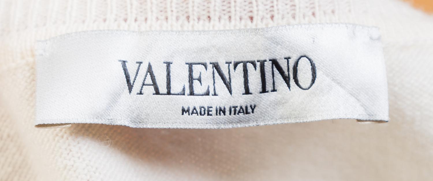 A Valentino Cream and Black Wool Dress, No size.