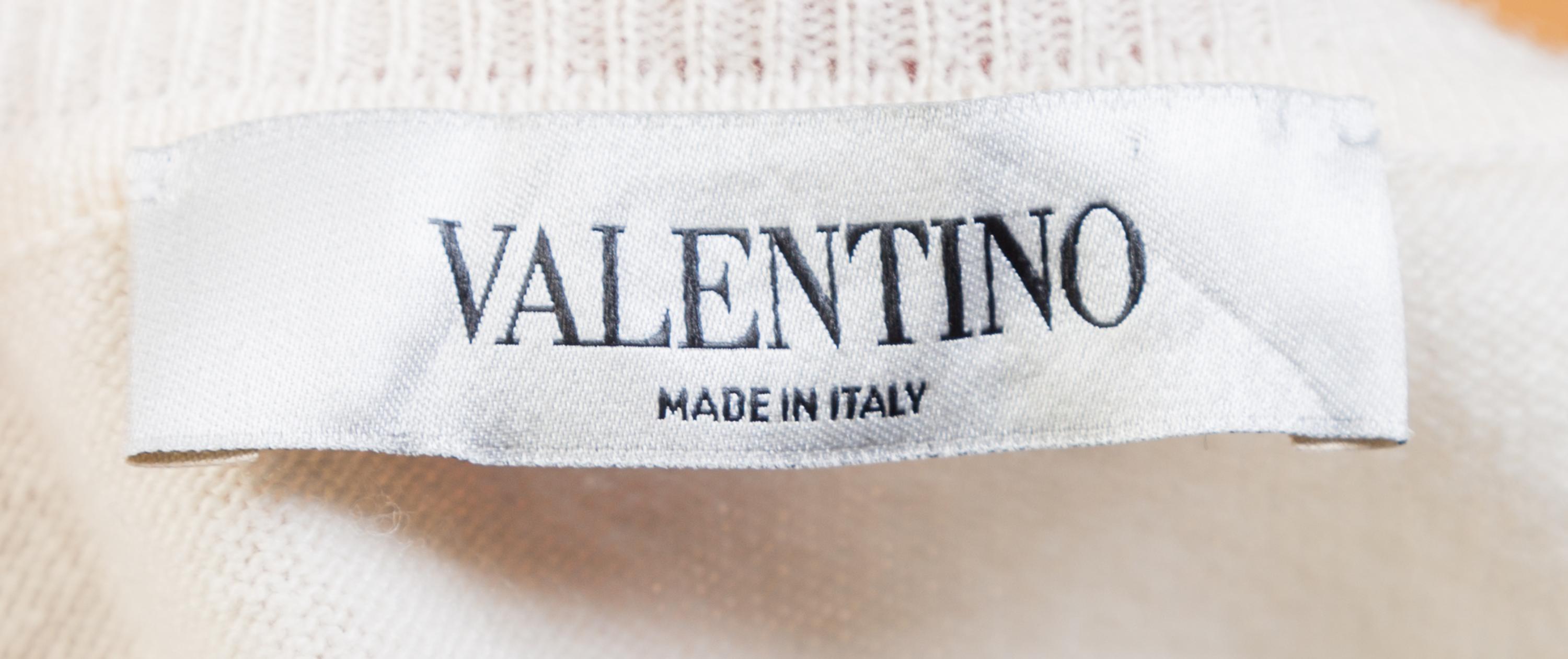 A Valentino Cream and Black Wool Dress, No size.