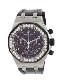 AUDEMARS PIGUET, REF. 26048 STAINLESS STEEL 'ROYAL OAK OFFSHORE' 'PLUM' WATCH WITH FACTORY DIAMOND BEZEL, EXTRACT FROM THE ARCHIVE