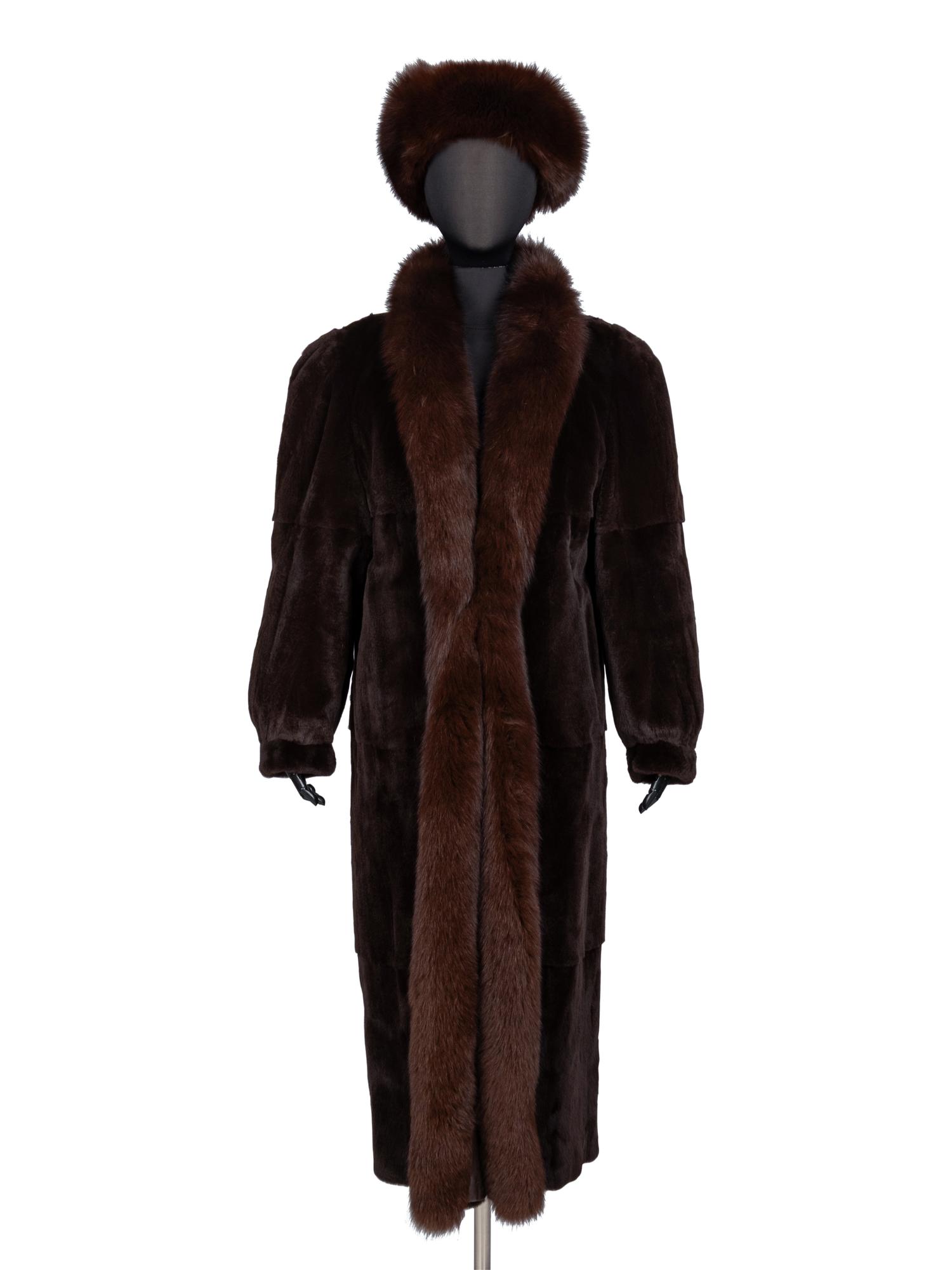 Revillon, Reversible Sheared Mink Coat & Headband