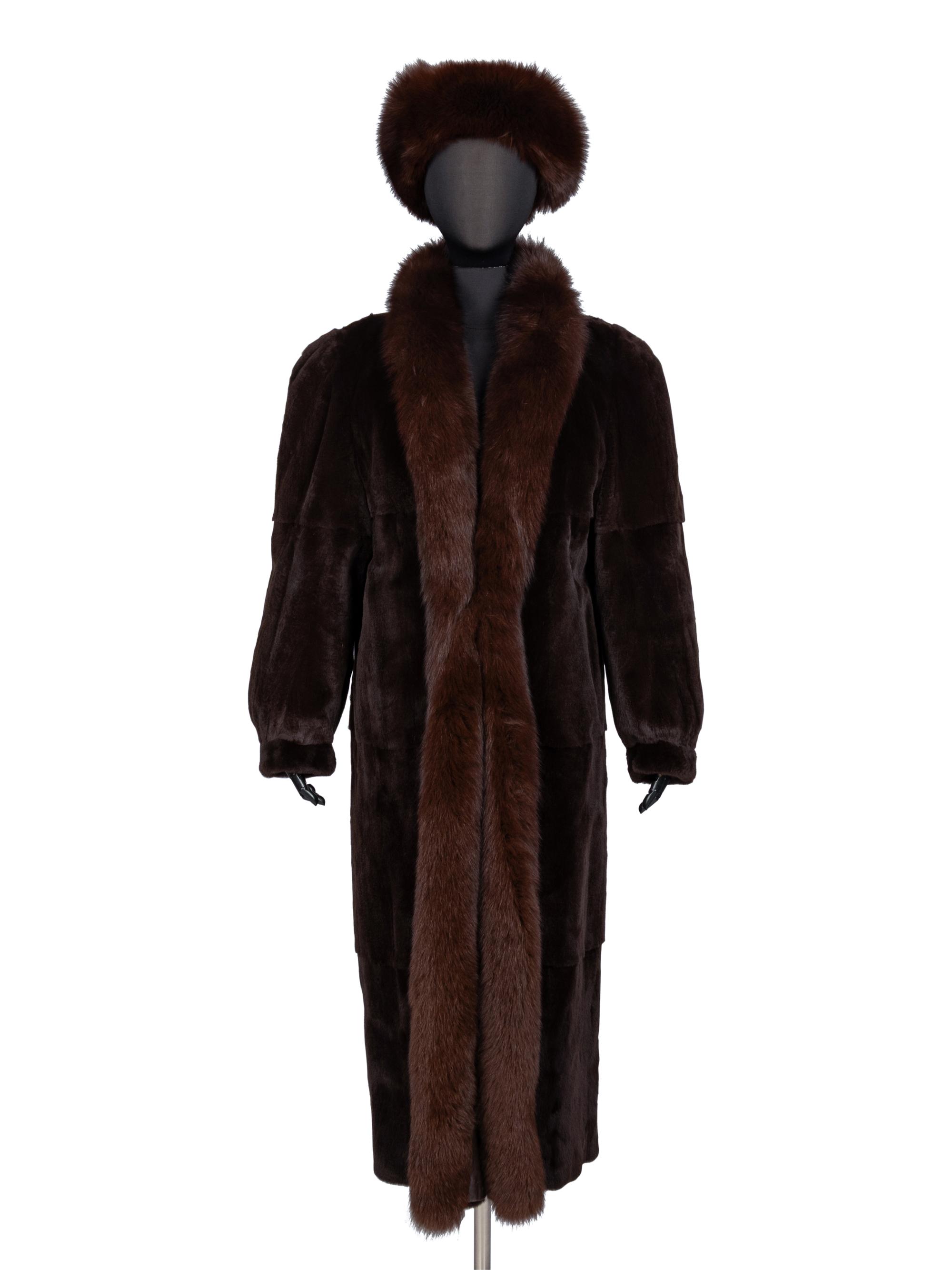 Revillon, Reversible Sheared Mink Coat & Headband