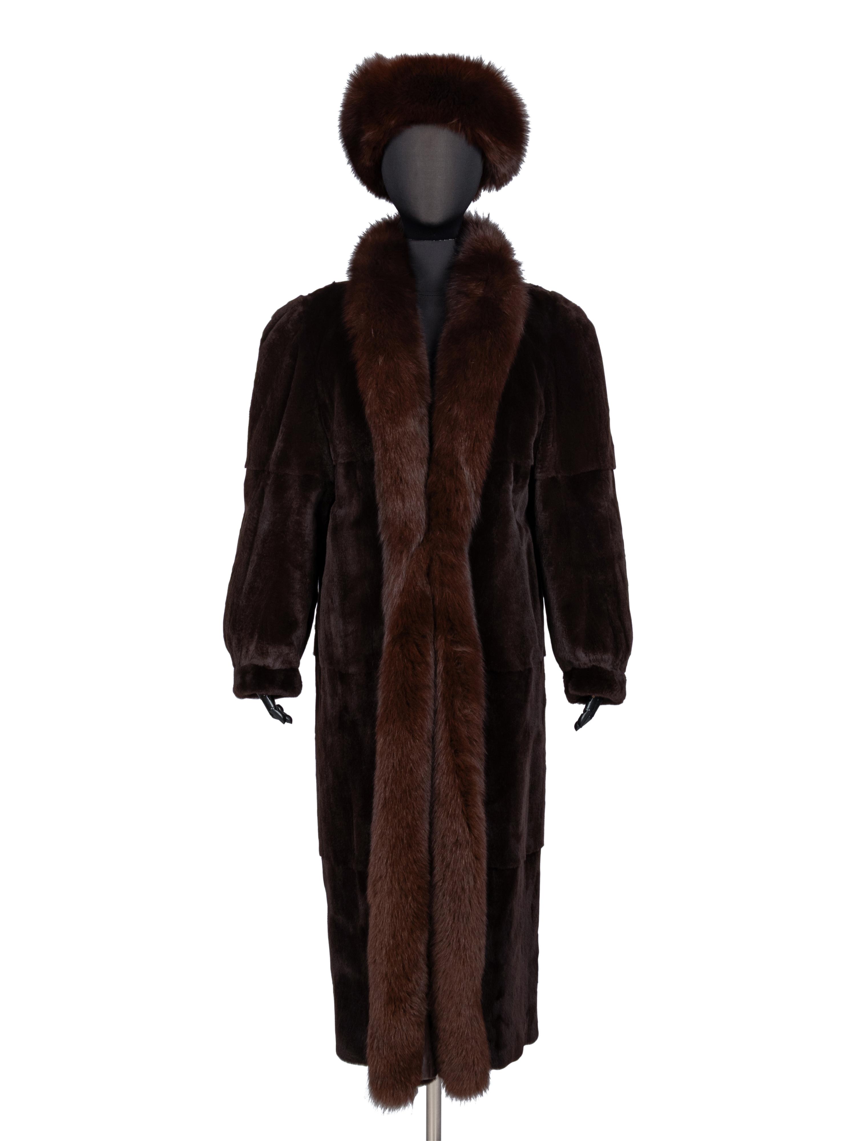 Revillon, Reversible Sheared Mink Coat & Headband