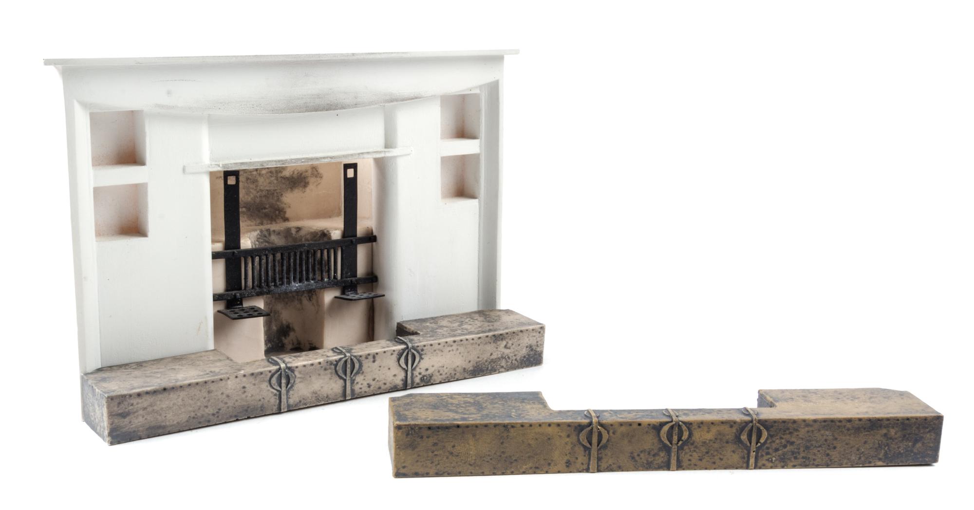 An Arts and Crafts Style Fireplace Height of fireplace surround 5 x width 7 5/16 inches. — Peter Mattinson, Yorkshire