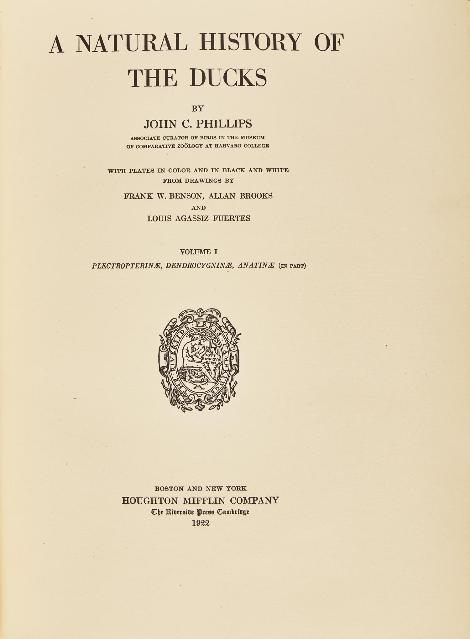 [Natural History] Phillips, John C. A Natural History of the Ducks
