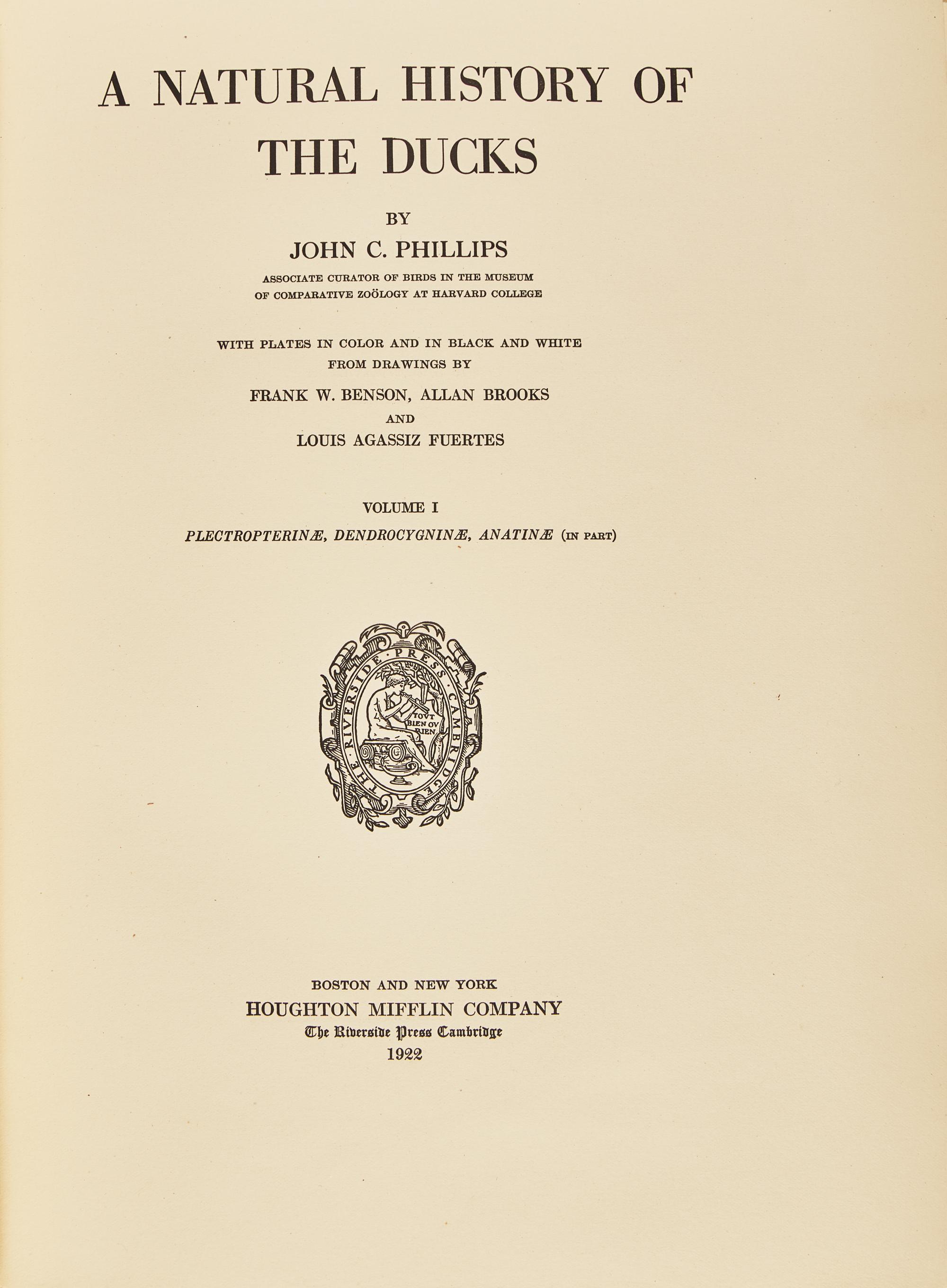 [Natural History] Phillips, John C. A Natural History of the Ducks