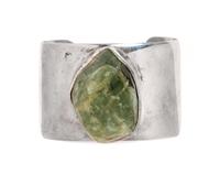 A Sterling Silver and Beryl 'Bless Our Earth' Cuff Bracelet, Rebecca Collins, 90.90 dwts.
