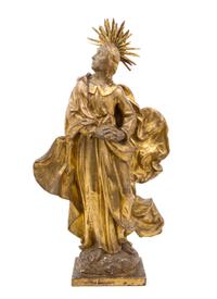 A Continental Giltwood Figure of a Saint Height 27 1/4 inches. — 19TH CENTURY
