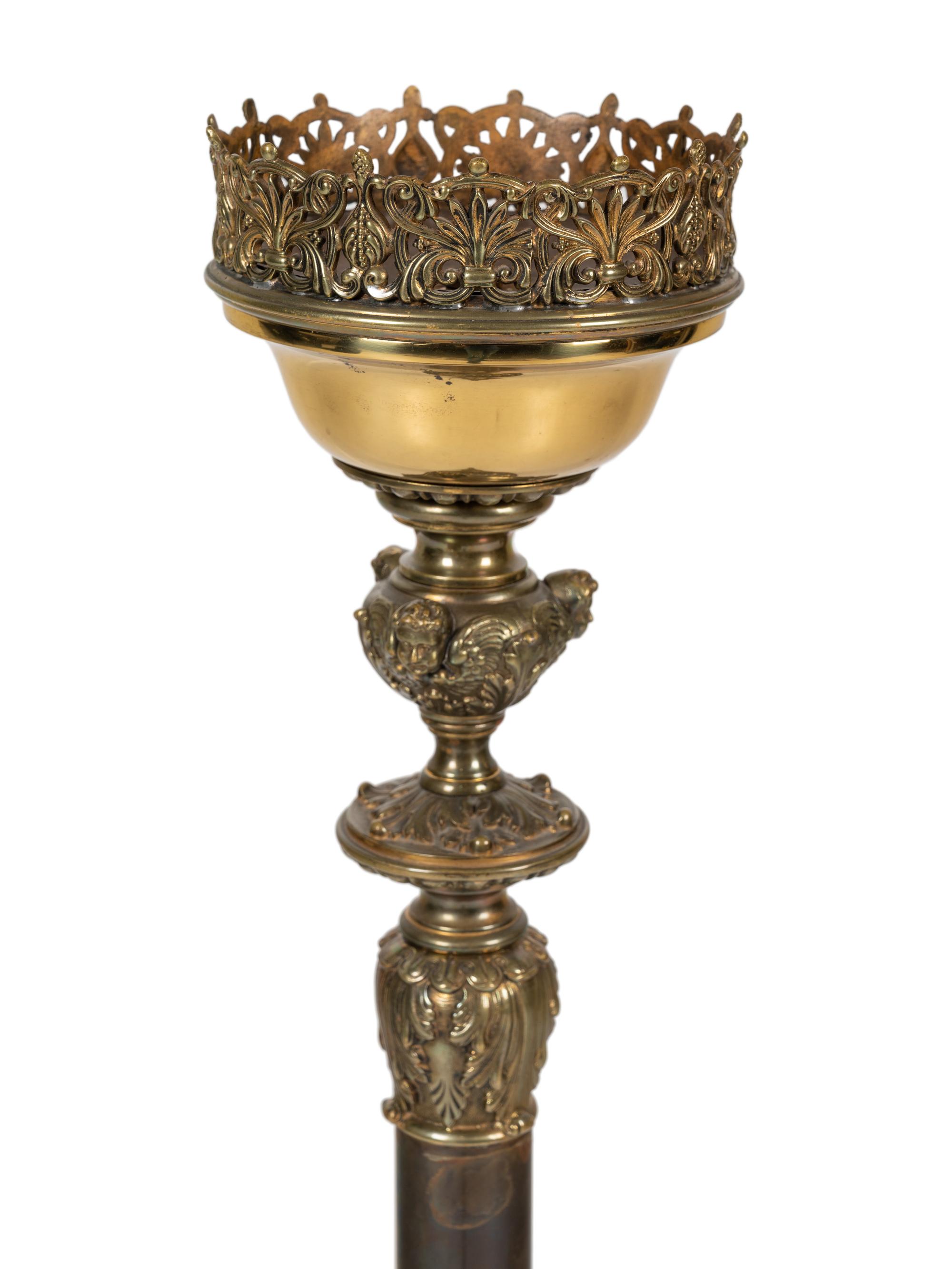 A Neoclassical Gilt Metal Pricket