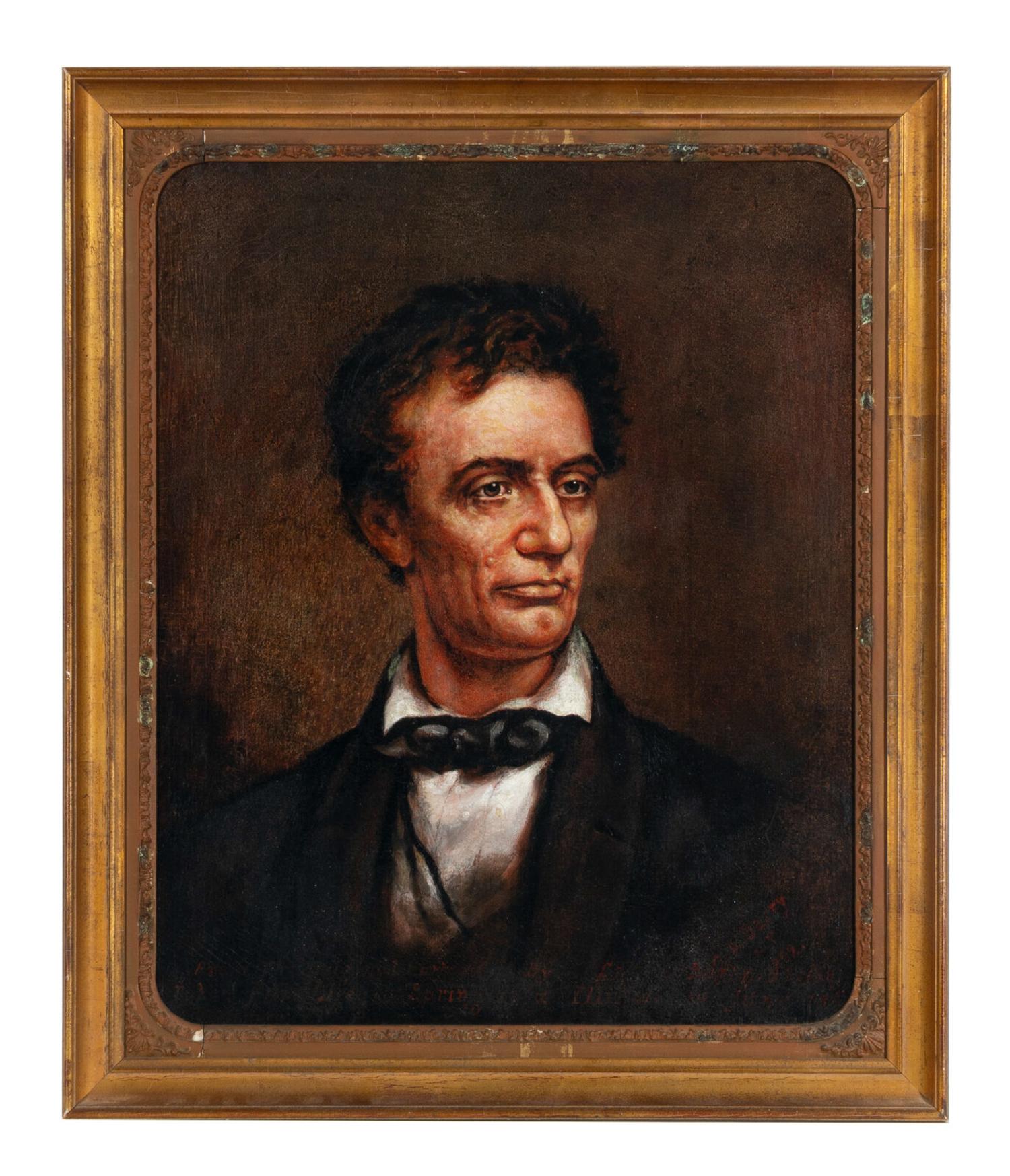 Charles Alfred Barry (American, 1830-1892) Abraham Lincoln: The Greek God, 1892 oil on canvas, framed