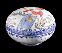 A Chinese Enamel on Porcelain 'European Subject' Covered Seal Paste Box