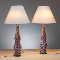 Attributed to Ermanno Toso for Fratelli Toso (Italian, 1903–1973) — Pair of Murrina Table Lamps