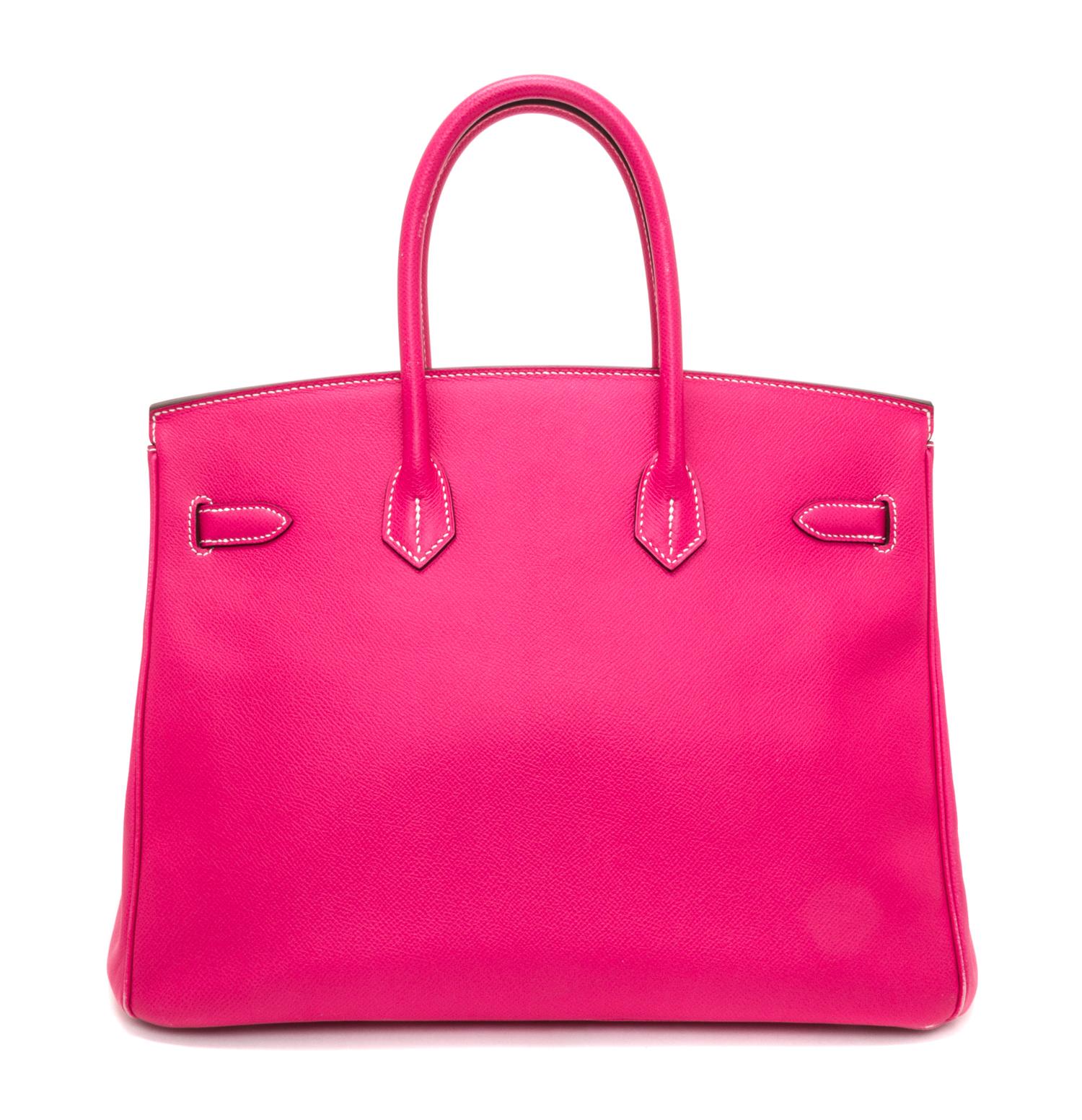 An Hermes Rose Tyrien Candy 35cm Birkin Handbag, 14" x 10" x 7".