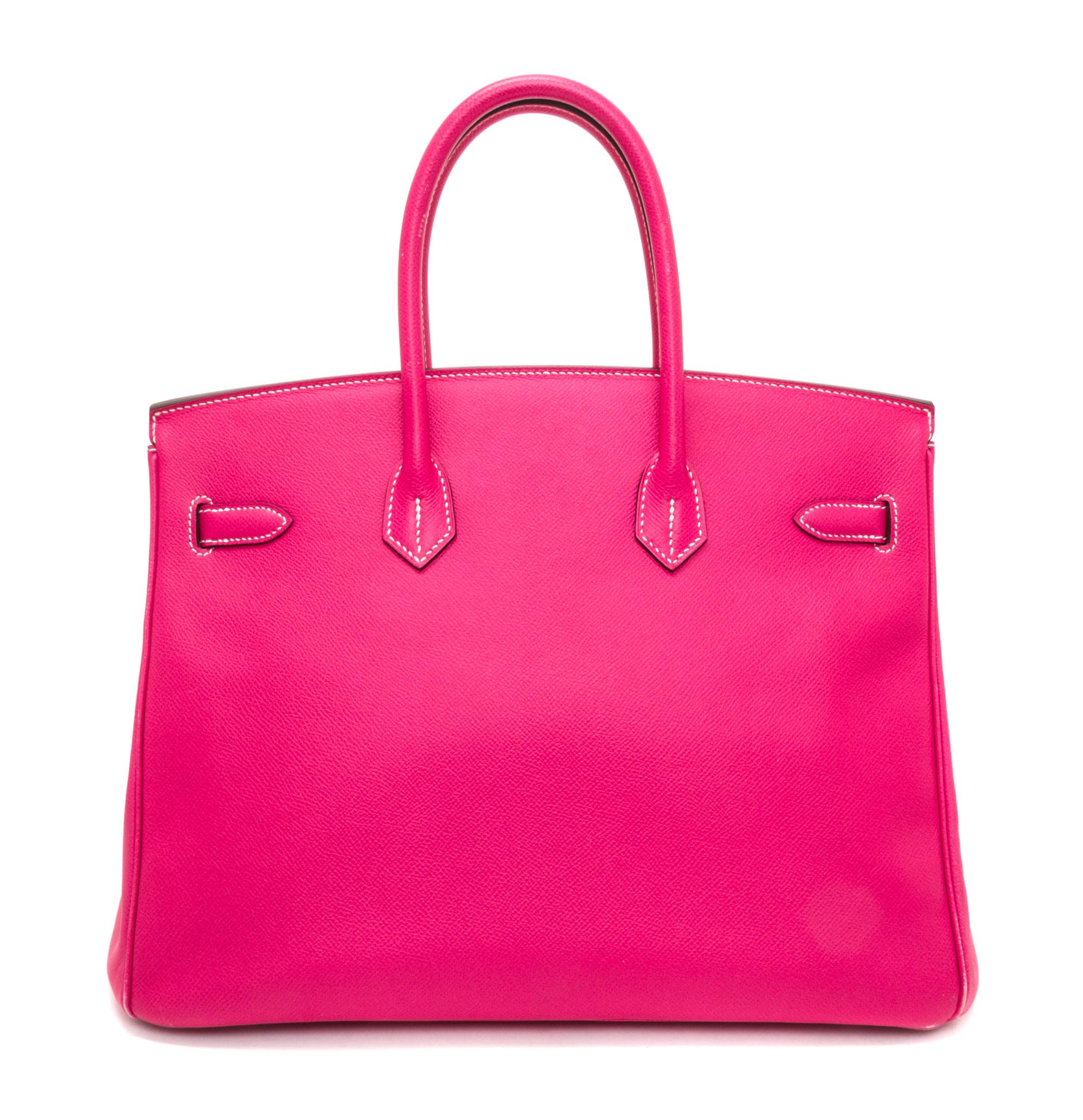 An Hermes Rose Tyrien Candy 35cm Birkin Handbag, 14" x 10" x 7".