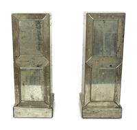 A Pair of Venetian Style Mirrored Pedestals — 20TH CENTURY