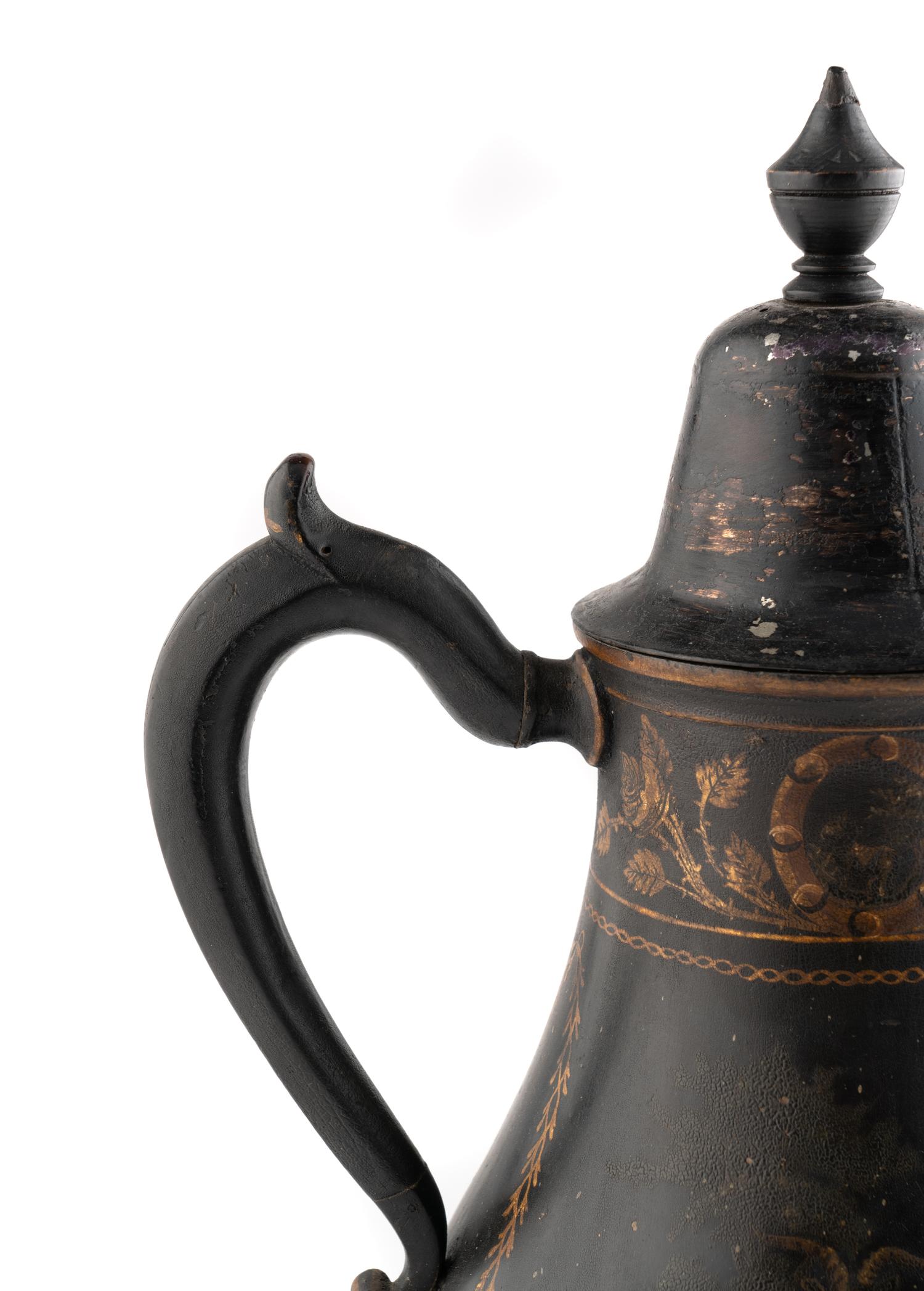 A Dutch Painted Tole Cafetière