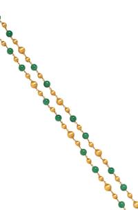 YELLOW GOLD AND AVENTURINE NECKLACE