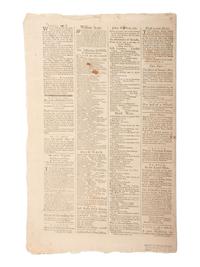 [VERMONT STATEHOOD]. Independent Chronicle and the Universal Advertiser. Vol. XVI, No. 831. Boston, MA: Adams and Nourse, 26 August 1784.