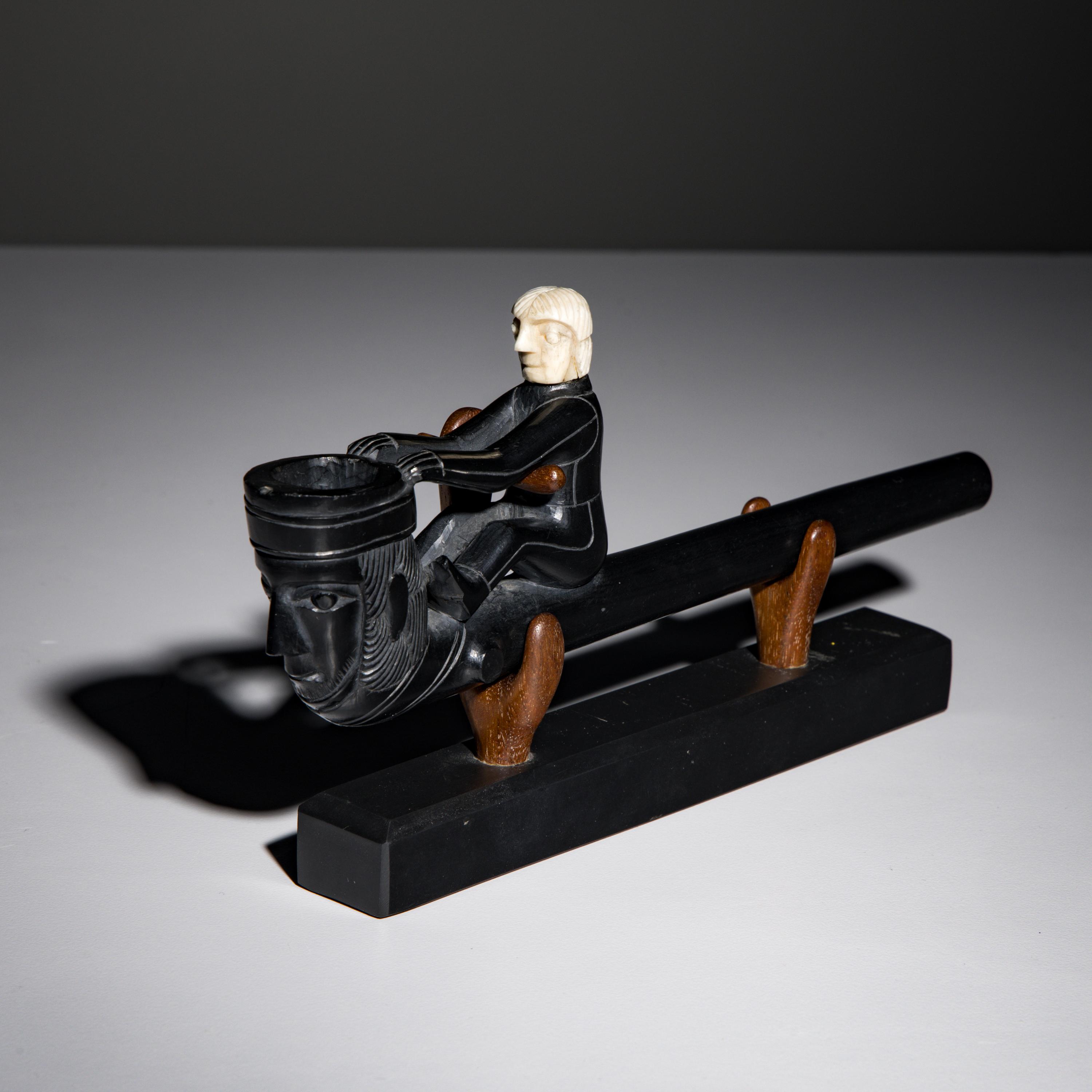 Haida Argillite Portrait Pipe