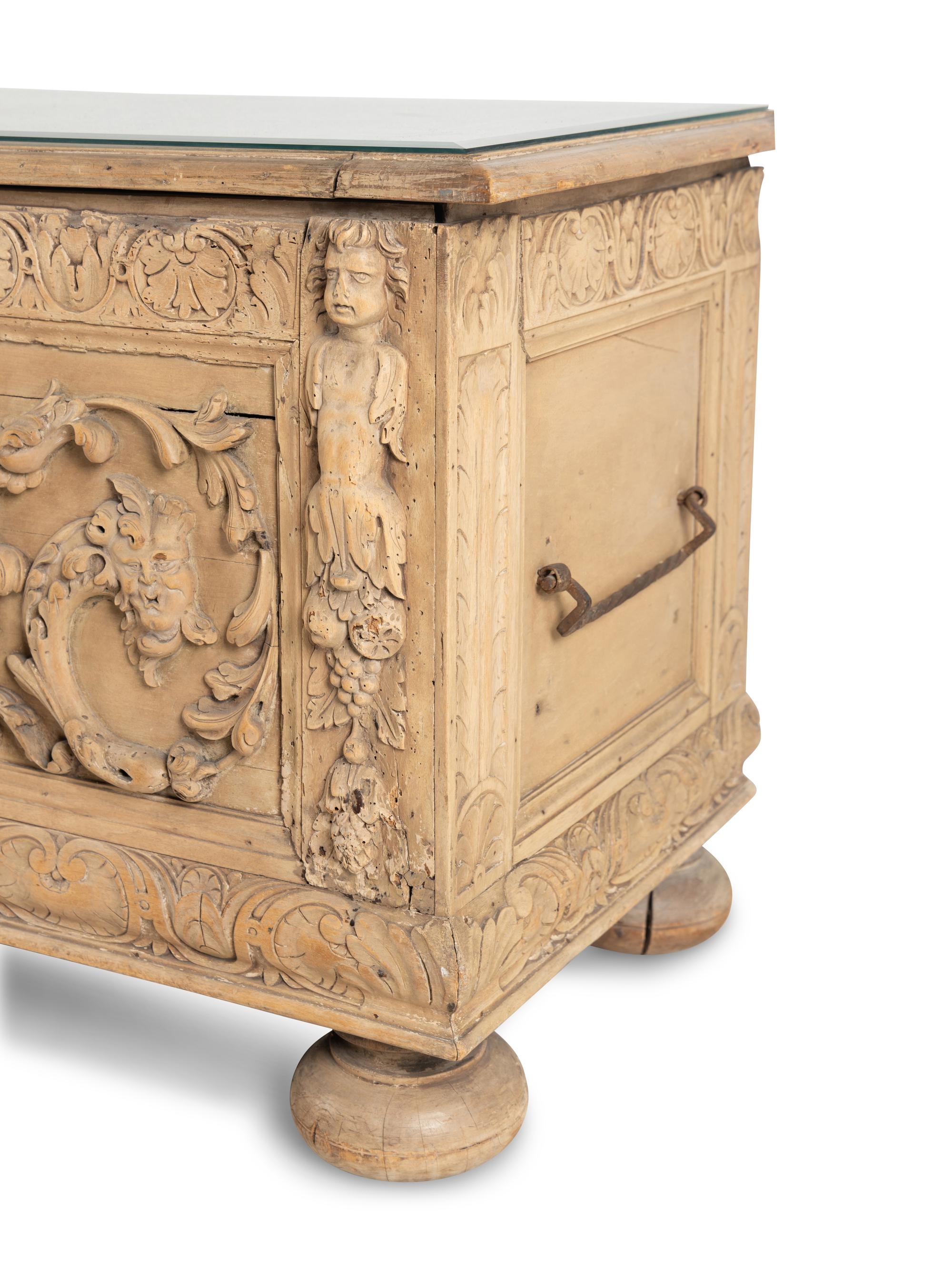 A Continental Carved Oak Cassone