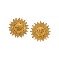 Frattini, Bicolor Gold and Diamond Sun Earrings
